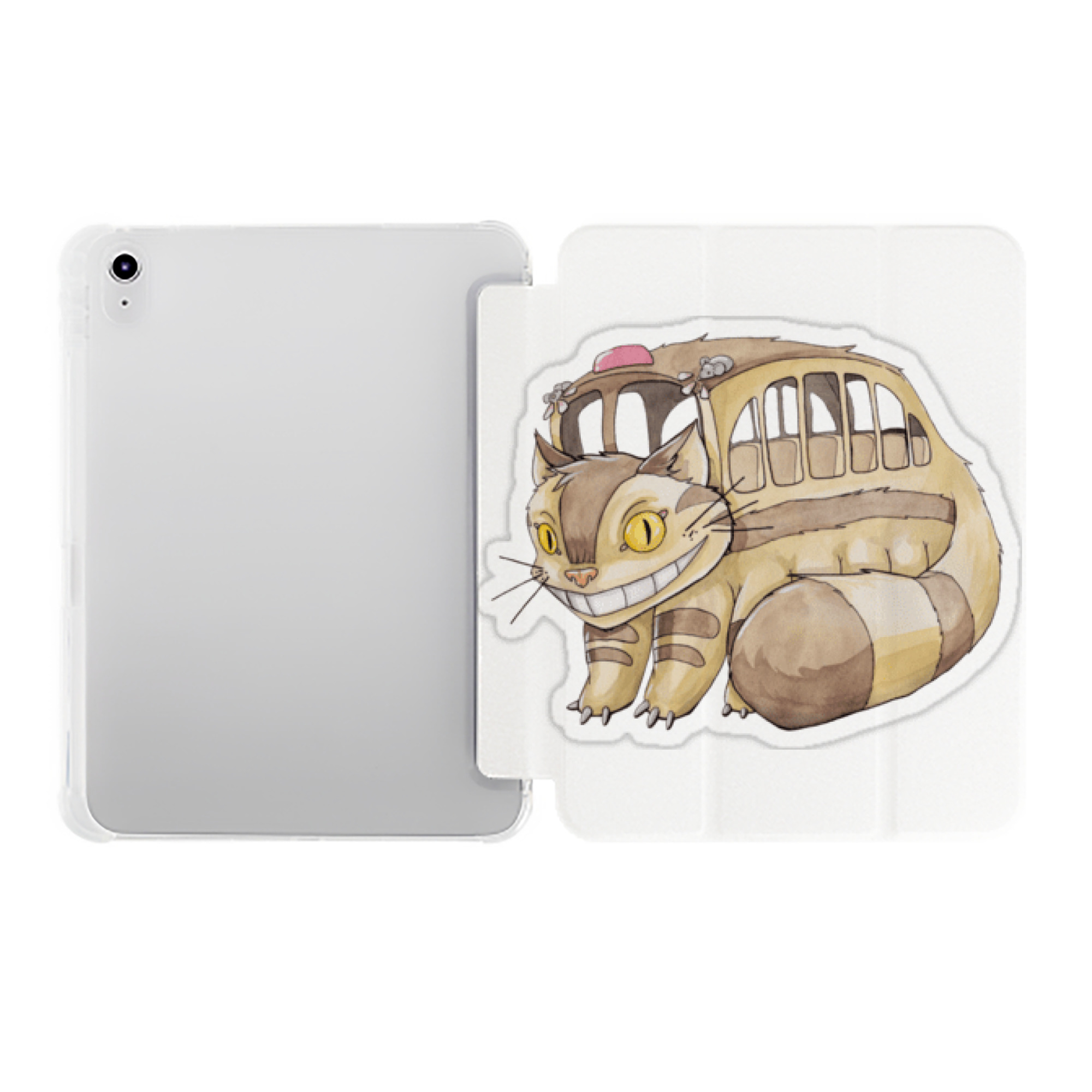 （画像用） となりのトトロ 草壁メイ 草壁サツキ My Neighbor Totoro Satsuki Kusakabe Mei Kusakabe IPad ケース ペン収納付き 三つ折りスタンド PUレザー×シリコン 対応機種9.5/10.5/10.9インチ